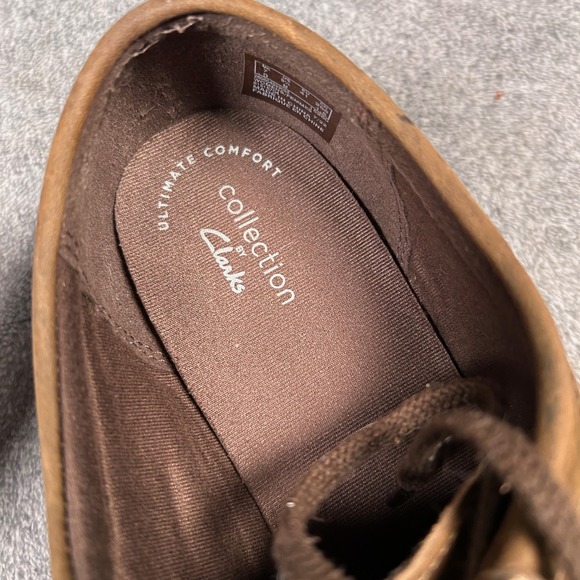 Clarks Collection Moc Toe Crepe Sole Casual Shoes Women 9.5 Brown Wallabee Style - Picture 10 of 11